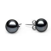 Cercei perle naturale negre 10 mm si argint DiAmanti EFB10-N_B-G